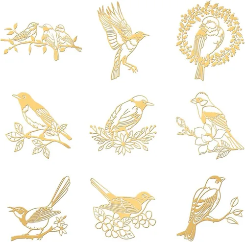 Vista 9 de OLYCRAFT 9 Piezas 1.6 x 1.6 pulgadas Calcomanías de Metal con Patrón de Ballet, Calcomanía Decorativa Autoadhesiva, Calcomanías Doradas, Calcomanía