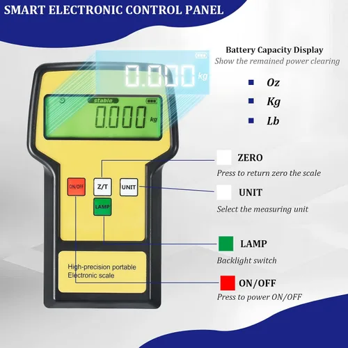 Vista 4 de Báscula electrónica digital de carga de refrigerante de 220 libras con estuche portátil, báscula refrigerante HVAC para todos los tanques