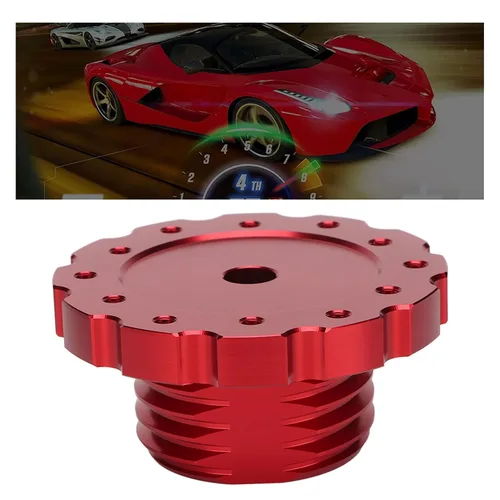 Vista 6 de TAKEGO Aluminum Steering Wheel Adapter, Sim Racing Gaming Steering Wheel Adapter 6 Hole for T300, T500, TS-PC, TS-XW,Red