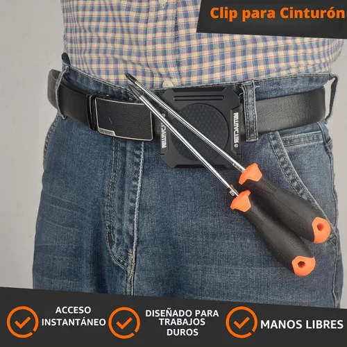 Vista 7 de MUTUACTOR Clip Magnético para Cinturón de Herramientas de Servicio Pesado, Φ2.2" Clip Magnético Antideslizante con Imán Fuerte para Cinturón