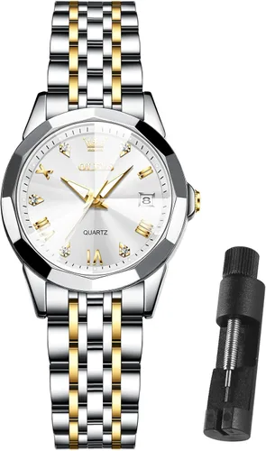 Vista 3 de OLEVS Relojes automáticos para mujer, sin batería, mecánico, de cuerda automática, reloj de pulsera pequeño de lujo, resistente al agua, Tourbillon