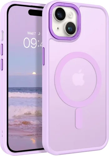 Vista 9 de BENTOBEN Compatible con iPhone 15 Plus, Funda de teléfono magnética translúcida mate delgada a prueba de golpes [Compatible con MagSafe] Funda