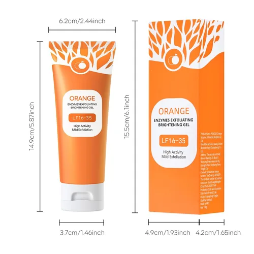 Vista 7 de Gel exfoliante naranja para cara y cuerpo, limpieza profunda de poros, elimina puntos negros, exfoliante facial hidratante exfoliante facial natural