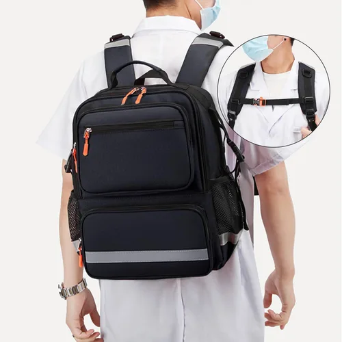 Vista 7 de Bolsa de primeros auxilios para trauma, mochila vacía, kits de emergencia médica, bolsa de salto para emergencias médicas, EMS, policía, bomberos