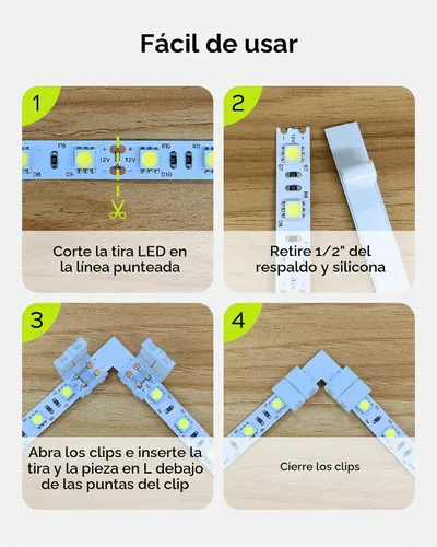 Vista 5 de JACKYLED Conectores de tira LED de 2 pines de 0.394 in para tiras de luces
