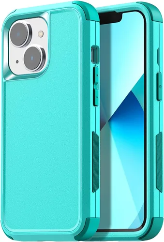 Vista 12 de AICase para iPhone 13/iPhone 14 con funda con clip para cinturón, protector de pantalla, funda protectora resistente de grado militar, protección
