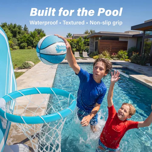 Vista 2 de GoSports Water Basketballs 2 Pack - Choose Between Size 3 and Size 6, Great for Swimming Pool Basketball Hoops