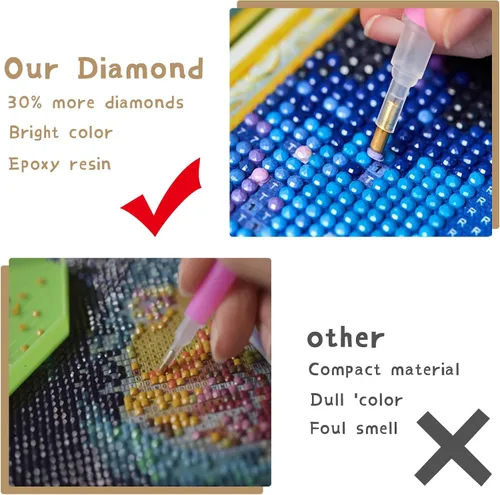 Vista 5 de Ginfonr Kits de arte de diamantes 5D para adultos, pintura de diamante de pájaro de cuervo para adultos, arte de diamantes de imitación