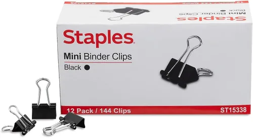 Vista 7 de Grapas; sujetadores de metal, color negro, 2 pulgadas de tamaño con 1 pulgada de capacidad