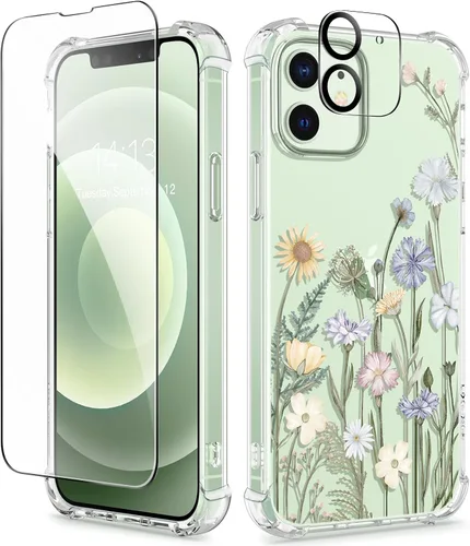 Vista 189 de GVIEWIN - Funda para iPhone 11 con protector de pantalla + protector de lente de cámara, cubierta protectora transparente suave de poliuretano