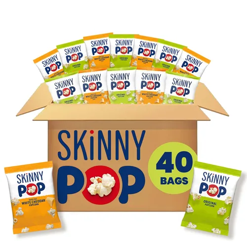 Vista 9 de SkinnyPop Palomitas de maíz, queso cheddar blanco, grano entero, aperitivo sin lácteos, bolsas de 1 oz (12 unidades)