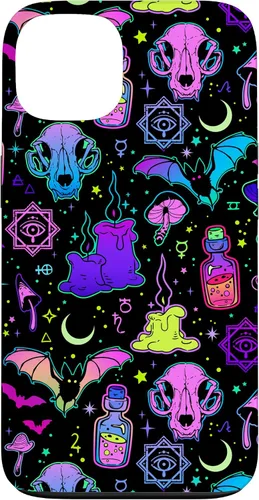 Vista 7 de Funda de brujería mágica para iPhone 16 con diseño gótico pastel de Halloween