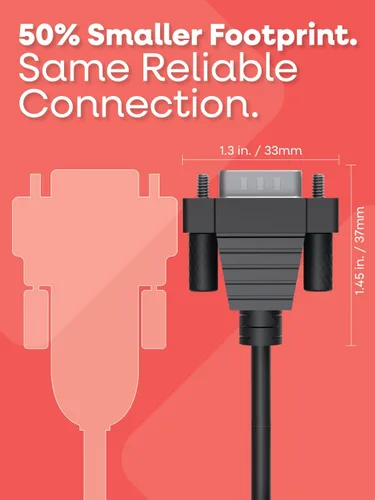 Vista 2 de Gearmo Cable USB a serie ultra compacto de 8 pulgadas - Windows/Mac/Linux, adaptador RS232 DB9 compatible con 64 bits con chipset FTDI