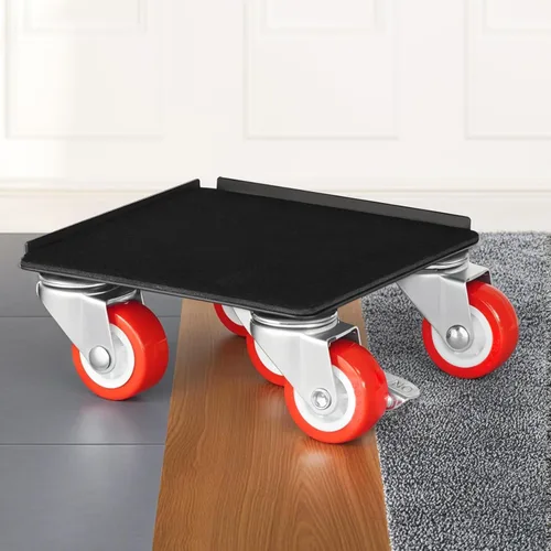 Vista 8 de VEVOR Carretilla para muebles, mudanzas de muebles resistentes con 5 ruedas de rotación de 360°, panel de acero al carbono, juego de herramientas