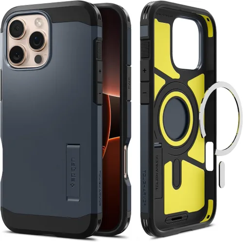 Vista 15 de Spigen Tough Armor MagFit Funda Diseñada para iPhone 15 (2023) [Soporte] [Protección de Grado Militar] Compatible con MagSafe - Negro