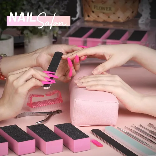 Vista 7 de FANDAMEI Limas y limas de uñas, kit de cuidado de uñas, juego de herramientas para cutículas de uñas, herramientas de manicura, lima de uñas, bloque