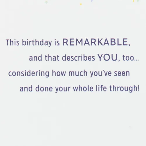 Vista 3 de Tarjeta de felicitación de Hallmark para el cumpleaños número 100 (100 años increíbles)