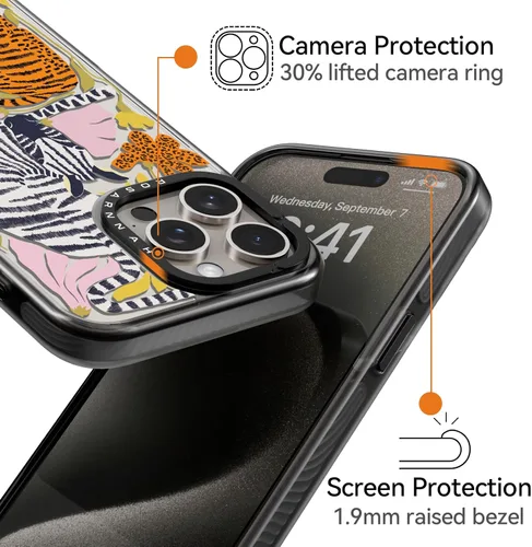 Vista 3 de Funda estética para iPhone 15 Pro, color negro, África África (B15PBS)