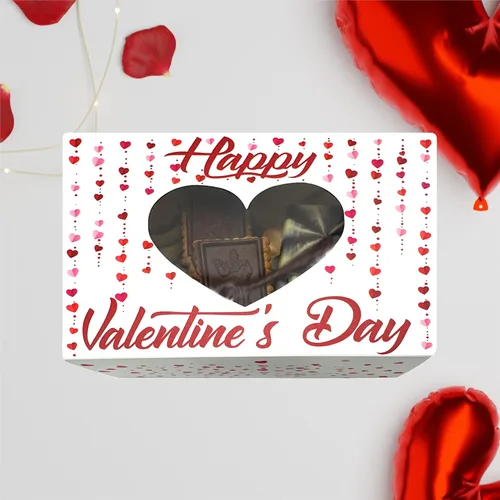 Vista 2 de BASHOUT 24 cajas de galletas de panadería de San Valentín Tamaño 8.5 x 5.75 x 2.5 pulgadas, caja de regalo de San Valentín con recorte de ventana