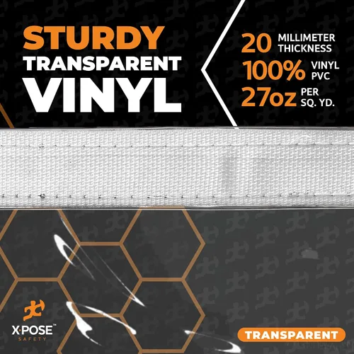 Vista 6 de Xpose Safety - Lona de vinilo transparente de 4 x 6 pies, lona de PVC impermeable transparente de 0.787 in con ojales de latón, para recinto