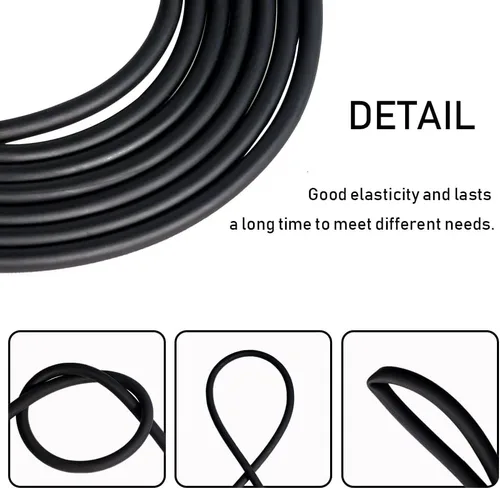 Vista 3 de Feelers - Tubo de goma de látex natural 8 mm diámetro interior x 12 mm diámetro exterior, banda negra para arpón submarino, tirachinas y catapulta