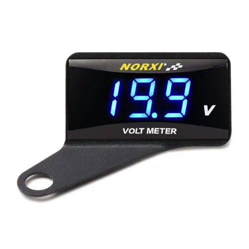 Vista 8 de Voltímetro digital para motocicleta, medidor de voltaje CC de 12 V, medidor de voltaje impermeable para automóvil y motocicleta con función de Rojo