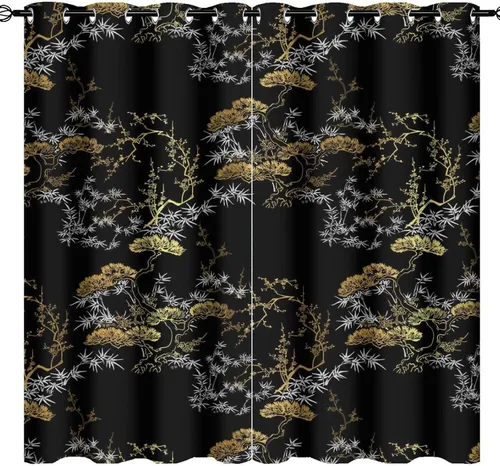 Vista 15 de Cortinas opacas de constelación para sala de estar, arte moderno abstracto, negro, galaxia, blanco, patrón de símbolo de constelación