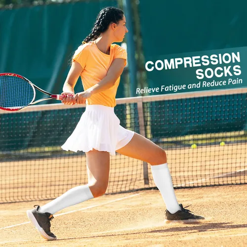 Vista 3 de SunFeeling Calcetines de compresión para mujeres y hombres (3 pares) - El mejor apoyo para correr, enfermeras, recuperación, ciclismo, vuelo