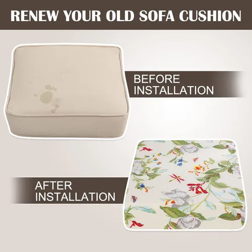 Vista 8 de SearchI Fundas de cojín elásticas impresas para sofá, fundas de cojín de repuesto para sofá, protector de muebles suave con parte inferior elástica
