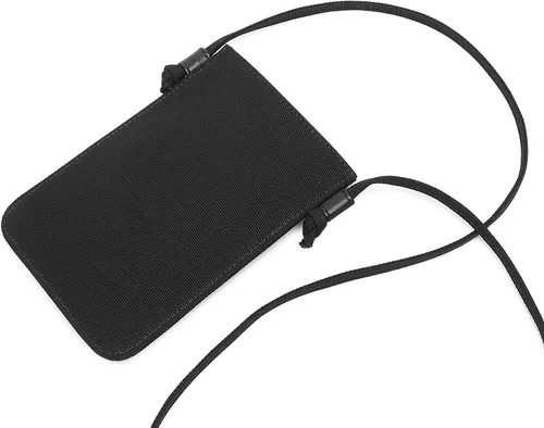 Vista 7 de Bolso cruzado pequeño para mujer, mini bolso cruzado de lona de algodón Negro