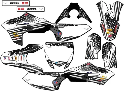 Vista 7 de Kit de base gráfica YZ 65 Merica Grey Senge 2018-2025 compatible con Yamaha