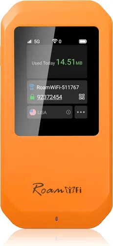 Vista 9 de RoamWiFi 4G LTE - Enrutador de punto de acceso móvil en todo el mundo, punto de acceso portátil de alta velocidad con datos de 1 GB de EE. UU., 30