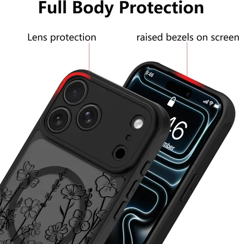 Vista 113 de KANGHAR - Funda compatible con iPhone 11, diseño de leopardo negro, textura de neumático antideslizante, a prueba de golpes, funda protectora