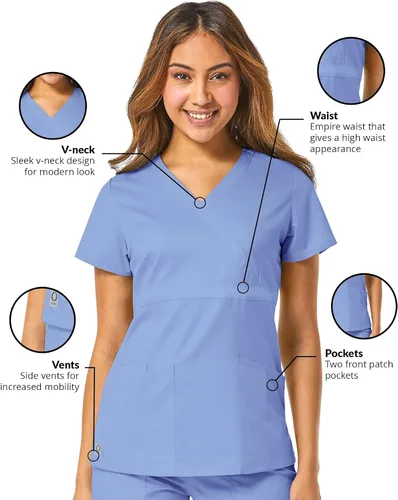 Vista 5 de Maevn Top cruzado con panel de malla EON para mujer Azul Ceil