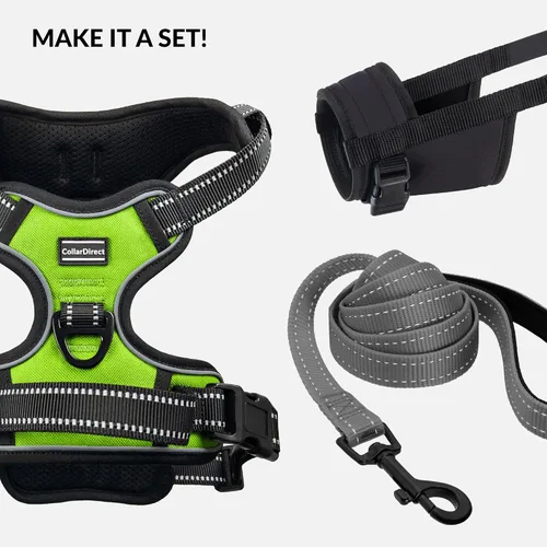 Vista 6 de CollarDirect Arnés reflectante sin tirones para perro, con asa y clip frontal, chaleco acolchado suave ajustable para perros pequeños a grandes