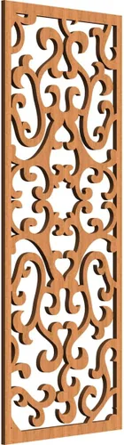 Vista 144 de 9 3/8 pulgadas de ancho x 24 3/8 pulgadas de alto x 1/4 de alto Smithfield paneles de pared de madera con calado, abedul
