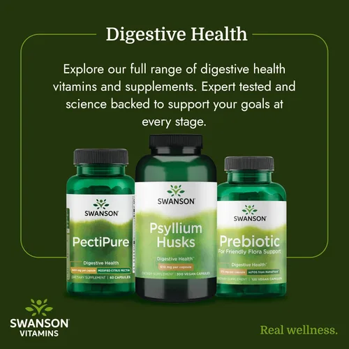 Vista 6 de Swanson Suplemento dietético de fibra de cáscara de psyllium, 610 mg, 300 cápsulas Promotes Overall Health and Easier Elimination, Supports a