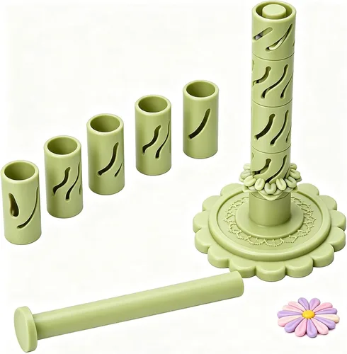 Vista 11 de Modular Clay Bloom Maker, 9-Sleeve DIY Flower Tool for Polymer Clay Craft Pink