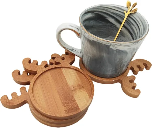 Vista 11 de 4 posavasos de bambú de mosaico para manualidades, bandejas de base en blanco, posavasos para beber, posavasos para plantas, placa de arte