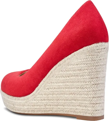 Vista 3 de Aachcol Zapatos de tacón de cuña para mujer, plataforma trenzada, tacón alto, punta redonda, zapatos de vestir clásicos para bodas, fiestas, 4