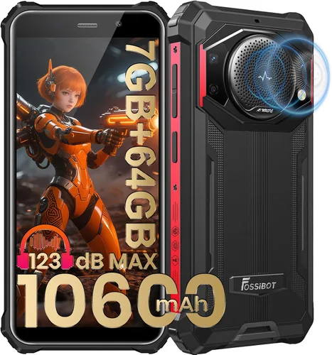 Vista 9 de FOSSIBOT F101P Teléfono de llamada resistente, Android 13 7GB+64 GB /1 TB Smartphone resistente 10600mAh teléfono desbloqueado 123dB teléfono