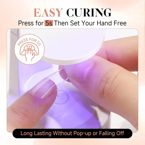 Vista 5 de UNA GELLA - Puntas de uñas de gel suave para pegar de 1.4 fl oz de secado por lámpara, permanente, pegamento de uñas fuerte para uñas acrílicas