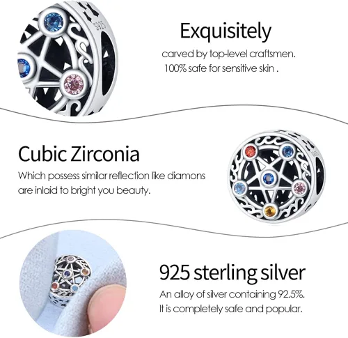 Vista 5 de TINSLO Christmas Theme Charm fits Pandora Bracelets 925 Sterling Silver Pendant for Women Girls Christmas Gifts for Women Charm for Bracelet and