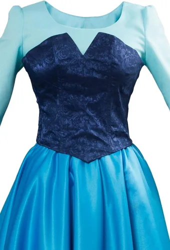 Vista 4 de SIDNOR Women Girls Ariel Cosplay Dresses Costume Princess Party Outfit Ball Gown Uniform Blue