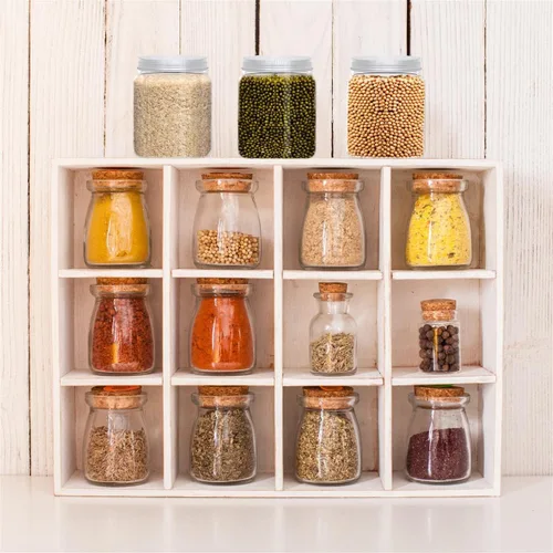 Vista 7 de Paquete de 2 tarros de plástico transparente de 24 onzas, recipientes de almacenamiento de cocina recargables, para cocina y hogar, tapa de aluminio.
