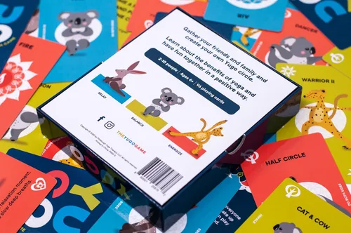 Vista 6 de Yugo Tarjetas de yoga para niños y familias, galardonadas, juego interactivo de cartas de yoga con posturas de yoga, equilibrio, movimiento