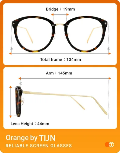 Vista 6 de Gafas TIJN de óptica con montura redonda de metal estilo vintage bloquean la luz azul gafas sin prescripción con montura para mujer