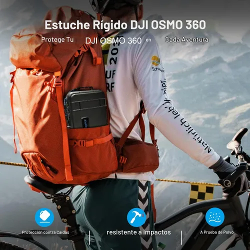 Vista 5 de Lekufee Estuche rígido impermeable de viaje para DJI Osmo 360, batería y otros accesorios (solo funda y bolsa)