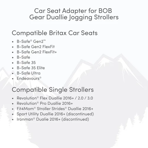 Vista 7 de BOB Gear Adaptador de asiento de coche infantil para cochecitos BOB Duallie Jogging