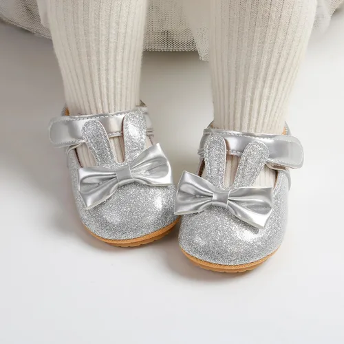 Vista 2 de LAFEGEN Zapatos planos Mary Jane para bebés y niñas con Bownot, suela suave, suela suave, piel sintética, recién nacidos, para primeros pasos